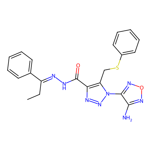 C21H20N8O2S structure