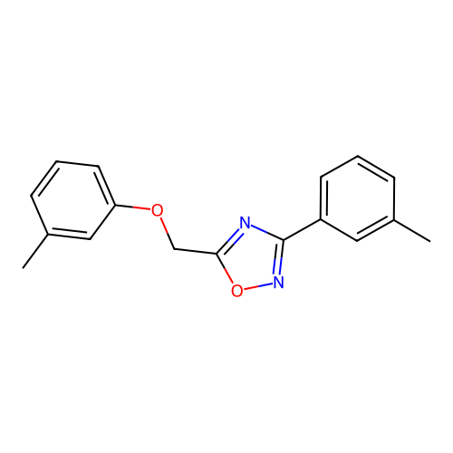 5-[(3-Methylphenoxy)methyl]-3-(3-methylphenyl)-1,2,4-oxadiazole structure