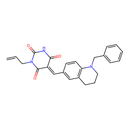 (5E)-5-[(1-benzyl-1,2,3,4-tetrahydroquinolin-6-yl)methylidene]-6-hydroxy-3-(prop-2-en-1-yl)pyrimidine-2,4(3H,5H)-dione structure