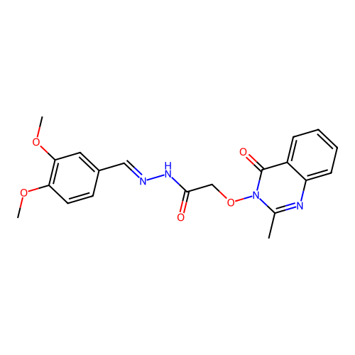 (E)-N'-(3,4-dimethoxybenzylidene)-2-((2-methyl-4-oxoquinazolin-3(4H)-yl)oxy)acetohydrazide structure