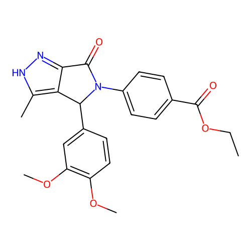 ethyl 4-(4-(3,4-dimethoxyphenyl)-3-methyl-6-oxopyrrolo[3,4-c]pyrazol-5(1H,4H,6H)-yl)benzoate structure
