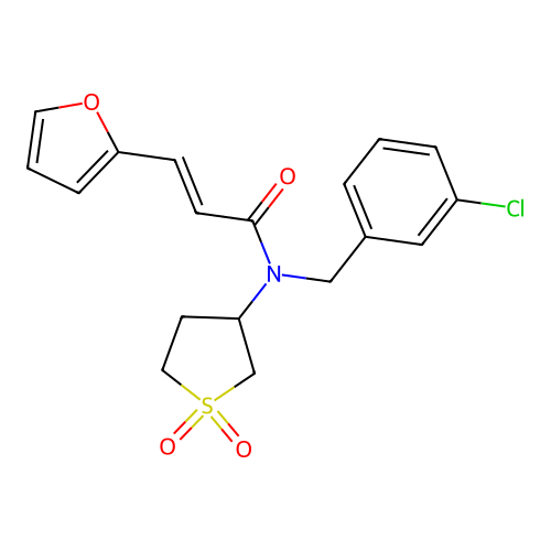 (E)-N-(3-chlorobenzyl)-N-(1,1-dioxidotetrahydrothiophen-3-yl)-3-(furan-2-yl)acrylamide structure
