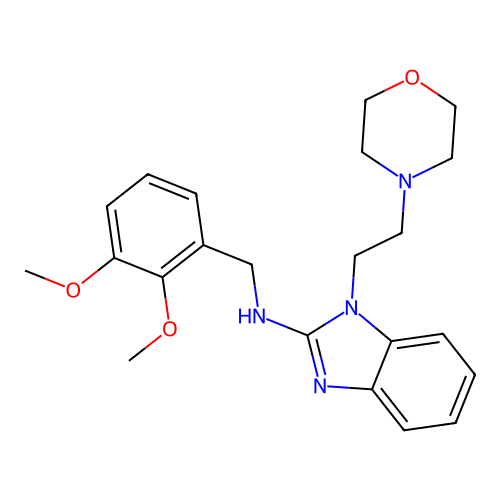 [(2,3-Dimethoxyphenyl)methyl][1-(2-morpholin-4-ylethyl)benzimidazol-2-yl]amine structure