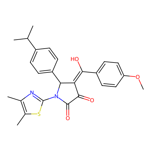 (4E)-1-(4,5-dimethyl-1,3-thiazol-2-yl)-4-[hydroxy(4-methoxyphenyl)methylidene]-5-[4-(propan-2-yl)phenyl]pyrrolidine-2,3-dione structure