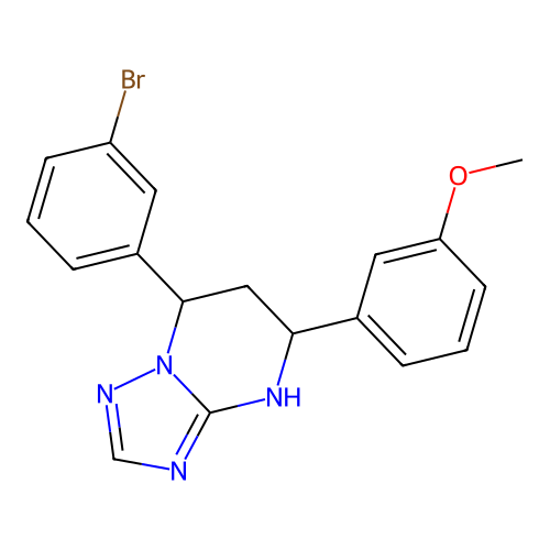 7-(3-bromophenyl)-5-(3-methoxyphenyl)-4,5,6,7-tetrahydro[1,2,4]triazolo[1,5-a]pyrimidine structure