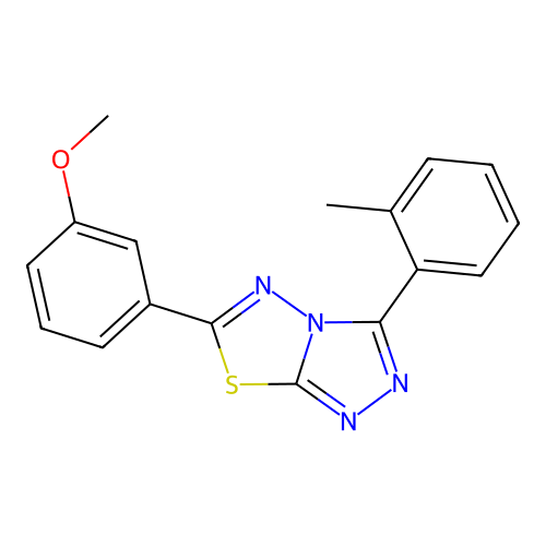 6-(3-Methoxyphenyl)-3-(2-methylphenyl)[1,2,4]triazolo[3,4-b][1,3,4]thiadiazole structure