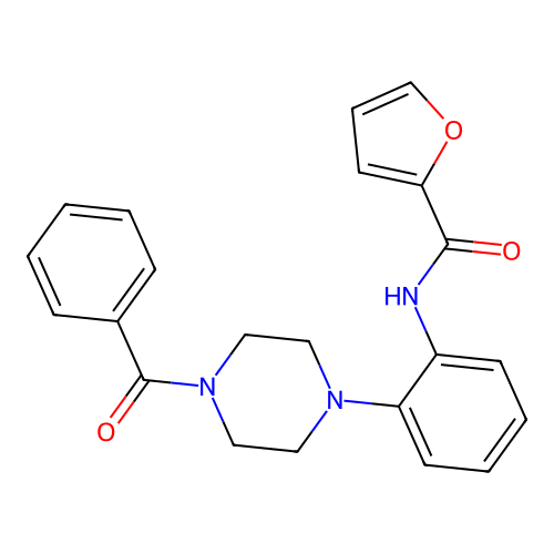N-{2-[4-(phenylcarbonyl)piperazin-1-yl]phenyl}furan-2-carboxamide structure