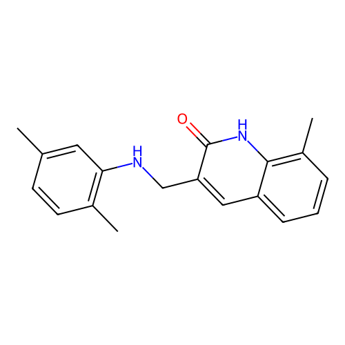 3-{[(2,5-dimethylphenyl)amino]methyl}-8-methylquinolin-2(1H)-one structure