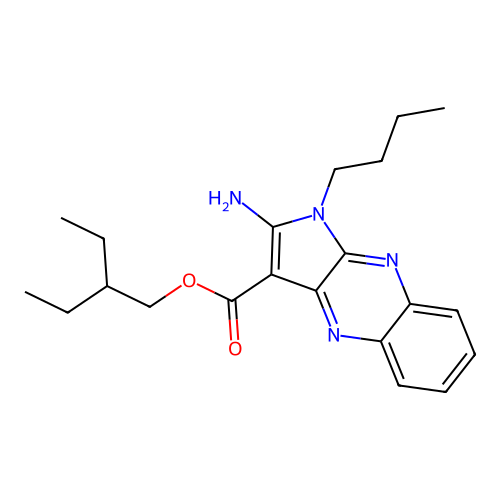 2-ethylbutyl 2-amino-1-butyl-1H-pyrrolo[2,3-b]quinoxaline-3-carboxylate structure