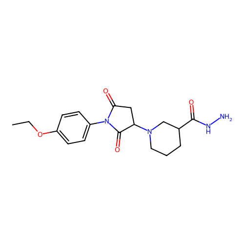 1-[1-(4-Ethoxyphenyl)-2,5-dioxopyrrolidin-3-yl]piperidine-3-carbohydrazide structure