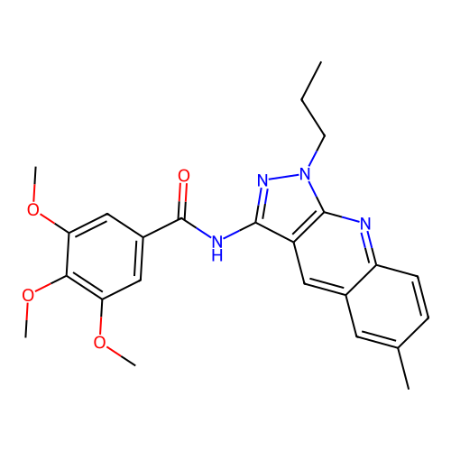 3,4,5-trimethoxy-N-(6-methyl-1-propyl-1H-pyrazolo[3,4-b]quinolin-3-yl)benzamide structure
