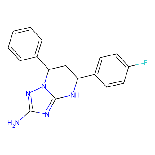 5-(4-fluorophenyl)-7-phenyl-4,5,6,7-tetrahydro[1,2,4]triazolo[1,5-a]pyrimidin-2-amine structure
