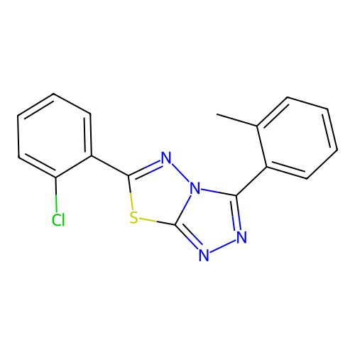 6-(2-Chlorophenyl)-3-(2-methylphenyl)[1,2,4]triazolo[3,4-b][1,3,4]thiadiazole structure