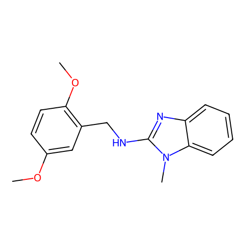 [(2,5-Dimethoxyphenyl)methyl](1-methylbenzimidazol-2-yl)amine structure