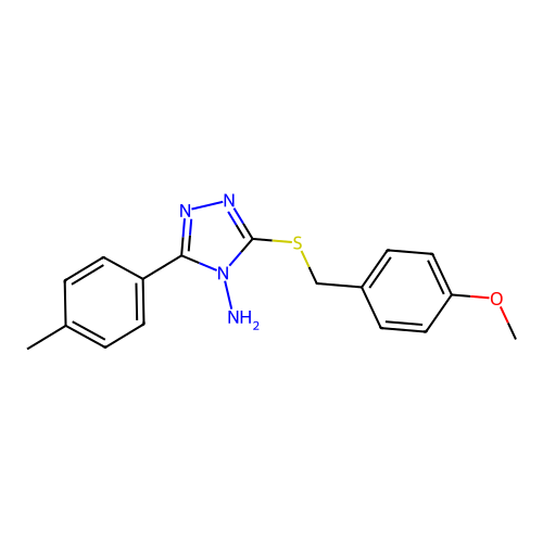 3-[(4-methoxybenzyl)sulfanyl]-5-(4-methylphenyl)-4H-1,2,4-triazol-4-amine structure
