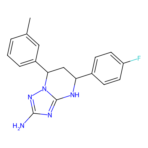 5-(4-fluorophenyl)-7-(3-methylphenyl)-4,5,6,7-tetrahydro[1,2,4]triazolo[1,5-a]pyrimidin-2-amine structure