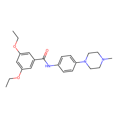 3,5-diethoxy-N-[4-(4-methylpiperazin-1-yl)phenyl]benzamide structure