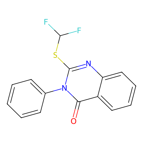 2-[(difluoromethyl)sulfanyl]-3-phenylquinazolin-4(3H)-one structure