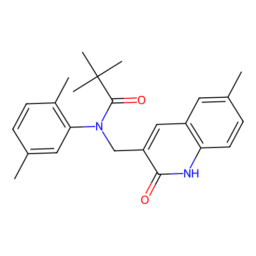N-(2,5-dimethylphenyl)-N-((2-hydroxy-6-methylquinolin-3-yl)methyl)pivalamide structure
