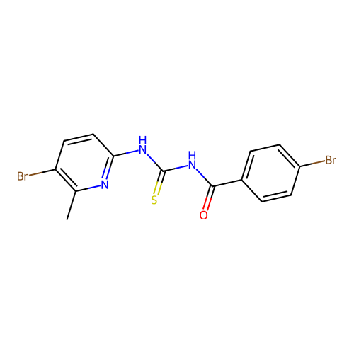 4-bromo-N-[(5-bromo-6-methylpyridin-2-yl)carbamothioyl]benzamide structure