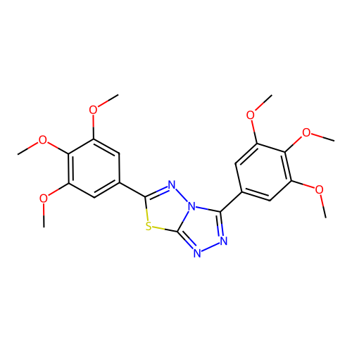 3,6-Bis(3,4,5-trimethoxyphenyl)-[1,2,4]triazolo[3,4-b][1,3,4]thiadiazole structure