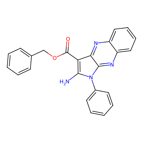 benzyl 2-amino-1-phenyl-1H-pyrrolo[2,3-b]quinoxaline-3-carboxylate structure