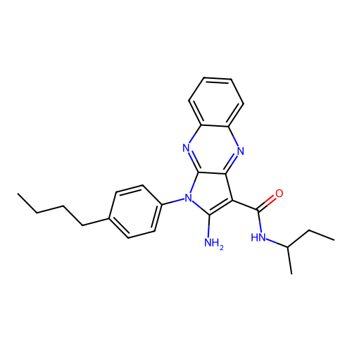 2-amino-N-(butan-2-yl)-1-(4-butylphenyl)-1H-pyrrolo[2,3-b]quinoxaline-3-carboxamide structure