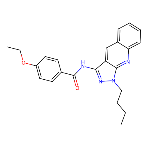 N-(1-butyl-1H-pyrazolo[3,4-b]quinolin-3-yl)-4-ethoxybenzamide structure