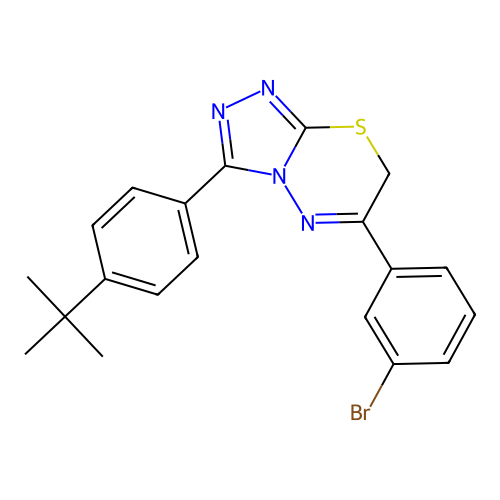 6-(3-bromophenyl)-3-(4-tert-butylphenyl)-7H-[1,2,4]triazolo[3,4-b][1,3,4]thiadiazine structure