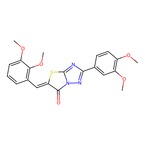 (5Z)-5-(2,3-dimethoxybenzylidene)-2-(3,4-dimethoxyphenyl)[1,3]thiazolo[3,2-b][1,2,4]triazol-6(5H)-one structure