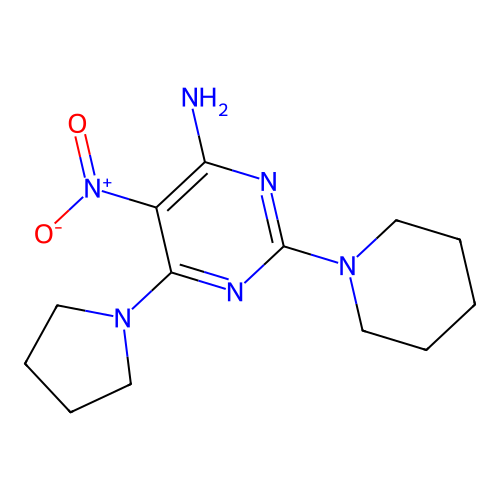 5-Nitro-2-(piperidin-1-yl)-6-(pyrrolidin-1-yl)pyrimidin-4-amine structure