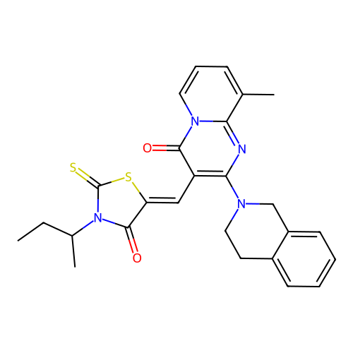 (Z)-3-(sec-butyl)-5-((2-(3,4-dihydroisoquinolin-2(1H)-yl)-9-methyl-4-oxo-4H-pyrido[1,2-a]pyrimidin-3-yl)methylene)-2-thioxothiazolidin-4-one structure