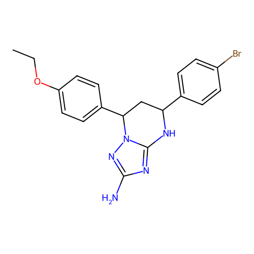 5-(4-bromophenyl)-7-(4-ethoxyphenyl)-4,5,6,7-tetrahydro[1,2,4]triazolo[1,5-a]pyrimidin-2-amine structure