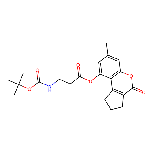 (7-methyl-4-oxo-2,3-dihydro-1H-cyclopenta[c]chromen-9-yl) 3-[(2-methylpropan-2-yl)oxycarbonylamino]propanoate structure