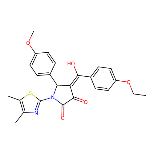 (4E)-1-(4,5-dimethyl-1,3-thiazol-2-yl)-4-[(4-ethoxyphenyl)(hydroxy)methylidene]-5-(4-methoxyphenyl)pyrrolidine-2,3-dione structure