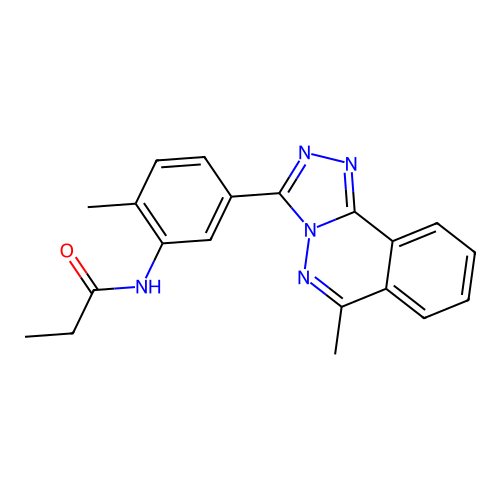N-[2-methyl-5-(6-methyl[1,2,4]triazolo[3,4-a]phthalazin-3-yl)phenyl]propanamide structure