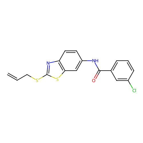 3-chloro-N-[2-(prop-2-en-1-ylsulfanyl)-1,3-benzothiazol-6-yl]benzamide structure
