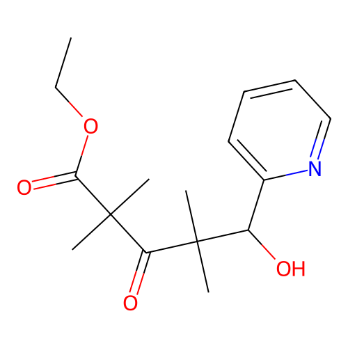 Ethyl 5-hydroxy-2,2,4,4-tetramethyl-3-oxo-5-(pyridin-2-yl)pentanoate structure