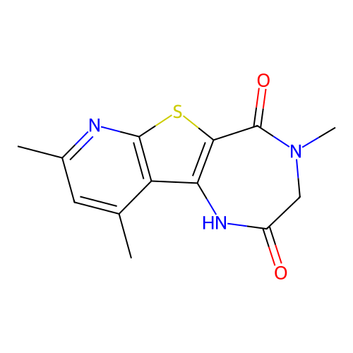 4,8,10-trimethyl-3,4-dihydro-1H-pyrido[3',2':4,5]thieno[3,2-e][1,4]diazepine-2,5-dione structure