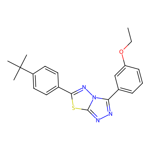 6-(4-(tert-butyl)phenyl)-3-(3-ethoxyphenyl)-[1,2,4]triazolo[3,4-b][1,3,4]thiadiazole structure