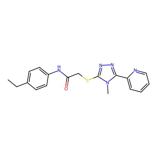 N-(4-ethylphenyl)-2-((4-methyl-5-(pyridin-2-yl)-4H-1,2,4-triazol-3-yl)thio)acetamide structure