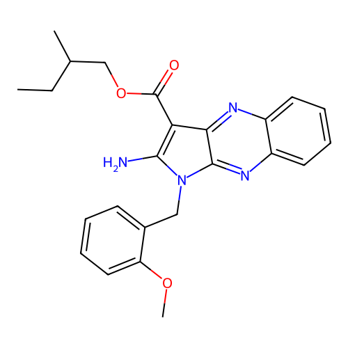2-methylbutyl 2-amino-1-(2-methoxybenzyl)-1H-pyrrolo[2,3-b]quinoxaline-3-carboxylate structure