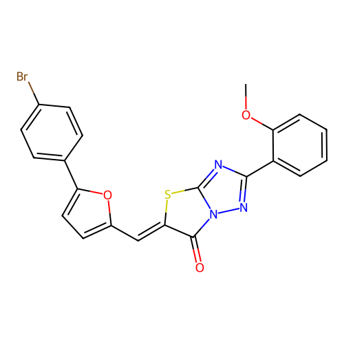 (5Z)-5-[[5-(4-bromophenyl)furan-2-yl]methylidene]-2-(2-methoxyphenyl)-[1,3]thiazolo[3,2-b][1,2,4]triazol-6-one structure