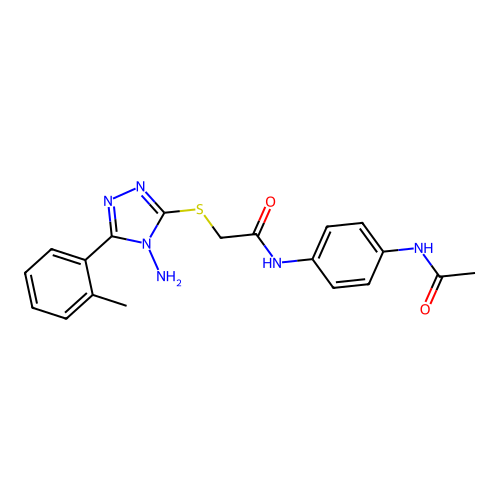 N-(4-acetamidophenyl)-2-((4-amino-5-(o-tolyl)-4H-1,2,4-triazol-3-yl)thio)acetamide structure