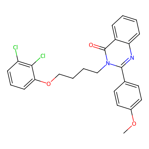 3-(4-(2,3-dichlorophenoxy)butyl)-2-(4-methoxyphenyl)quinazolin-4(3H)-one structure