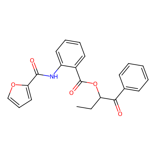 1-Benzoylpropyl 2-(2-furoylamino)benzoate structure