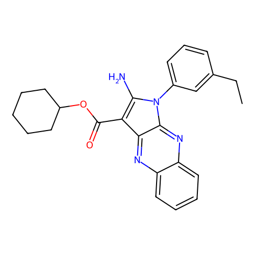 cyclohexyl 2-amino-1-(3-ethylphenyl)-1H-pyrrolo[2,3-b]quinoxaline-3-carboxylate structure