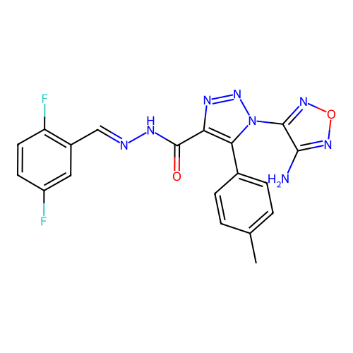 C19H14F2N8O2 structure