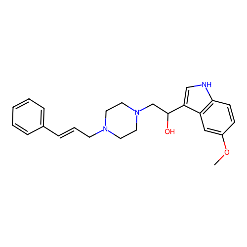 2-(4-cinnamylpiperazin-1-yl)-1-(5-methoxy-1H-indol-3-yl)ethanol structure