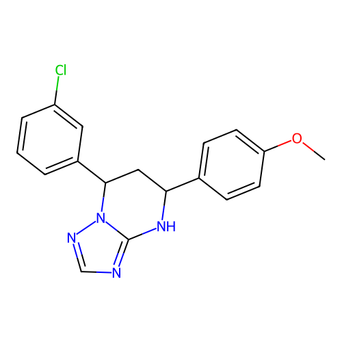 7-(3-chlorophenyl)-5-(4-methoxyphenyl)-1,5,6,7-tetrahydro-[1,2,4]triazolo[1,5-a]pyrimidine structure
